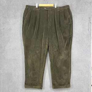 Vintage FGINA Pants Mens Large 64 Corduroy Pleated Trousers Rayon‎ Tapered 90s